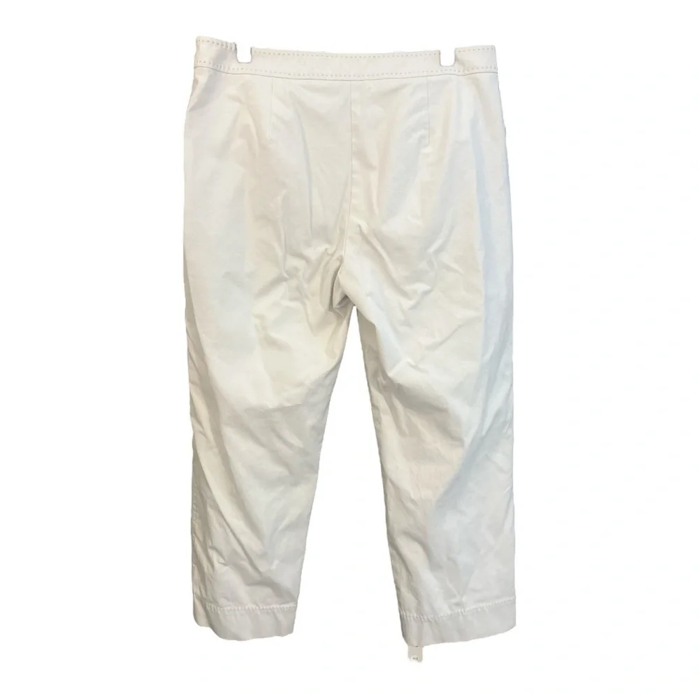 Eileen Fisher Cropped Cream Pants Size Medium Minimalist Old Money‎ Capsule KD1